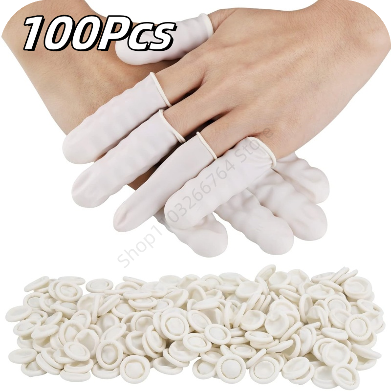Latex Disposable Glove - 100Pcs Disposable Fingertips Protector Gloves Non-slip