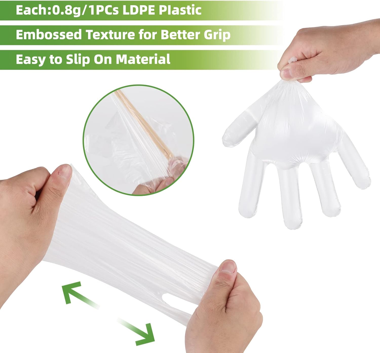 100 Pcs Plastic Disposable Glo - Rubber Glove Cleaning のレビューと価格