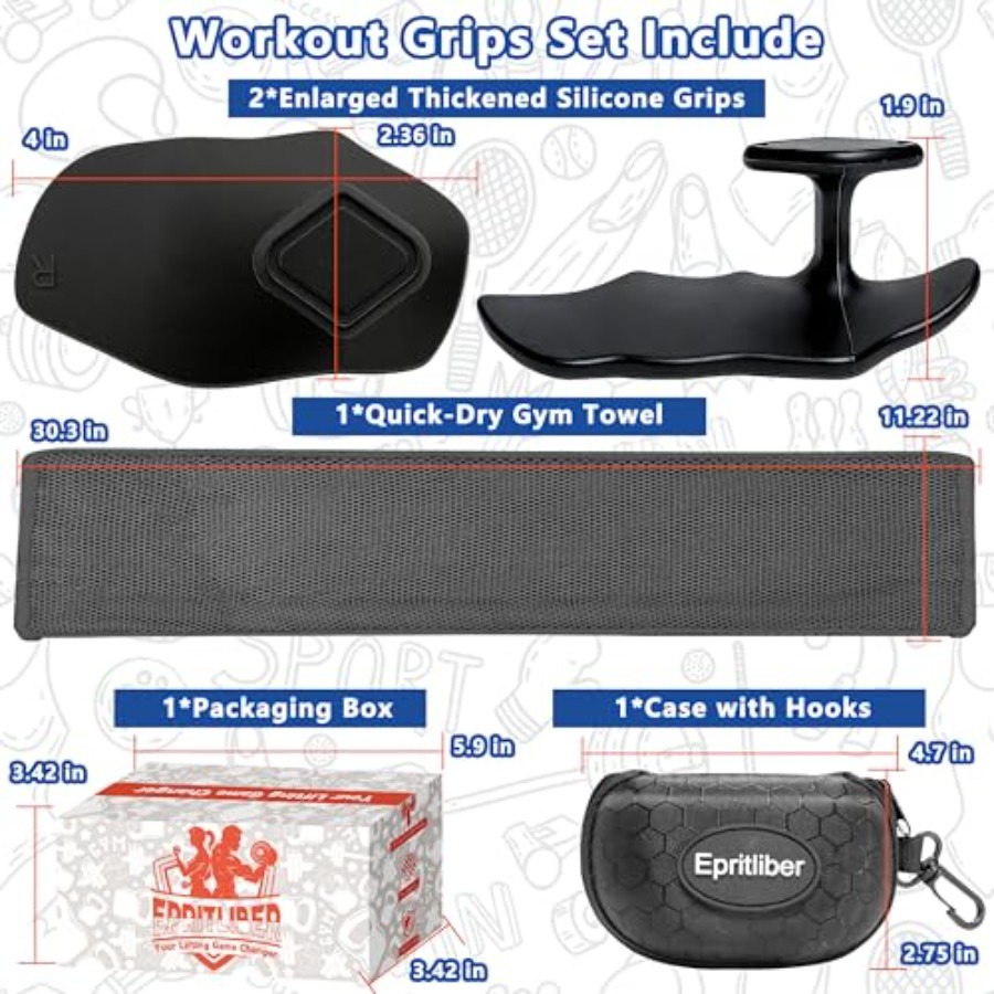 Large Silicone Workout Grips K - Workout Glove Gym のレビューと価格