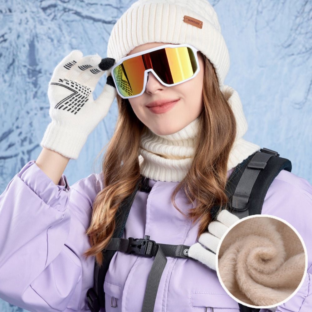 3pcs Hiking Solid Color Hat Sc - Wool Glove Lined のレビューと価格