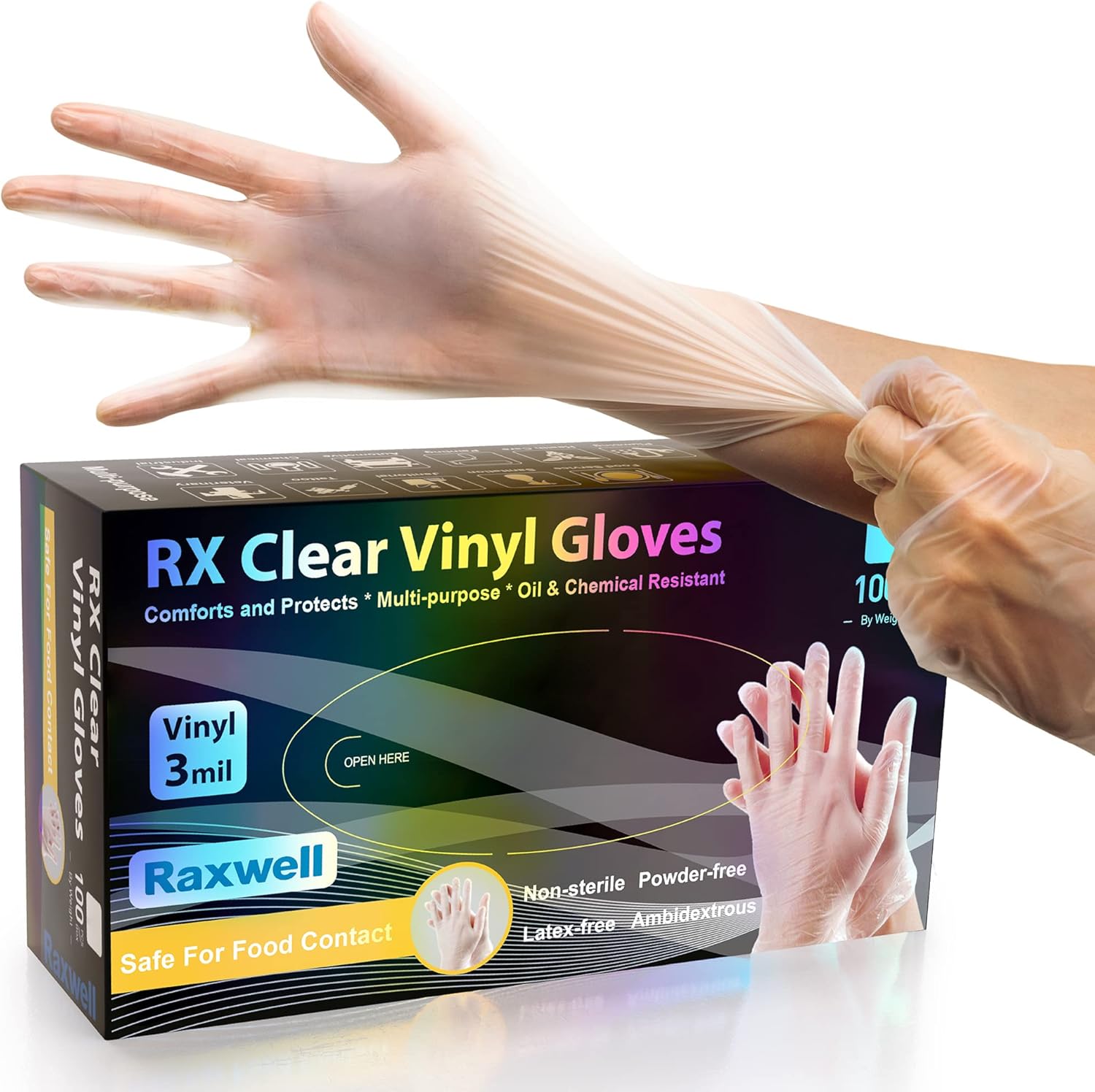 3 Mil Clear Vinyl Gloves - Foo - Latex Disposable Glove のレビューと価格
