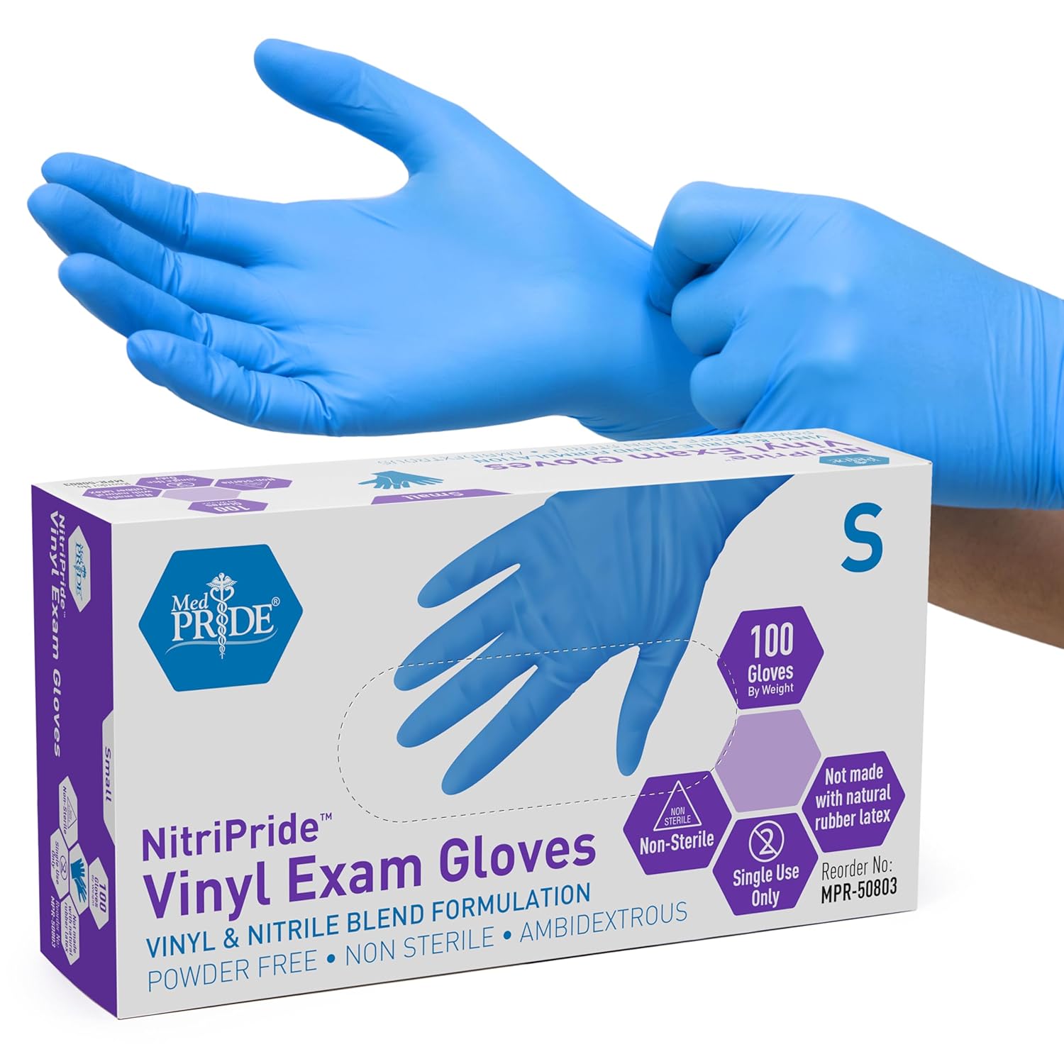 Nitrile/Vinyl Blend Exam Glove - Latex Disposable Glove のレビューと価格