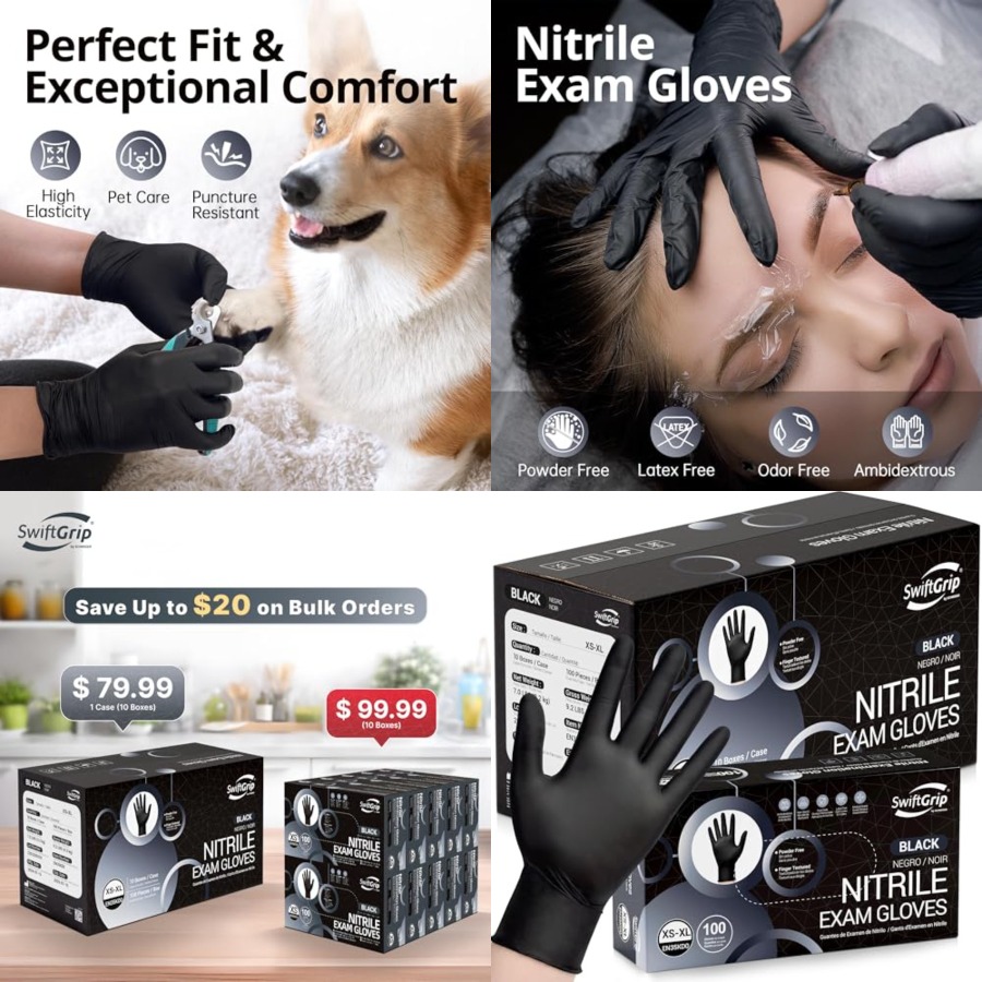 SwiftGrip Disposable Nitrile E - Exam Glove Nitrile のレビューと価格