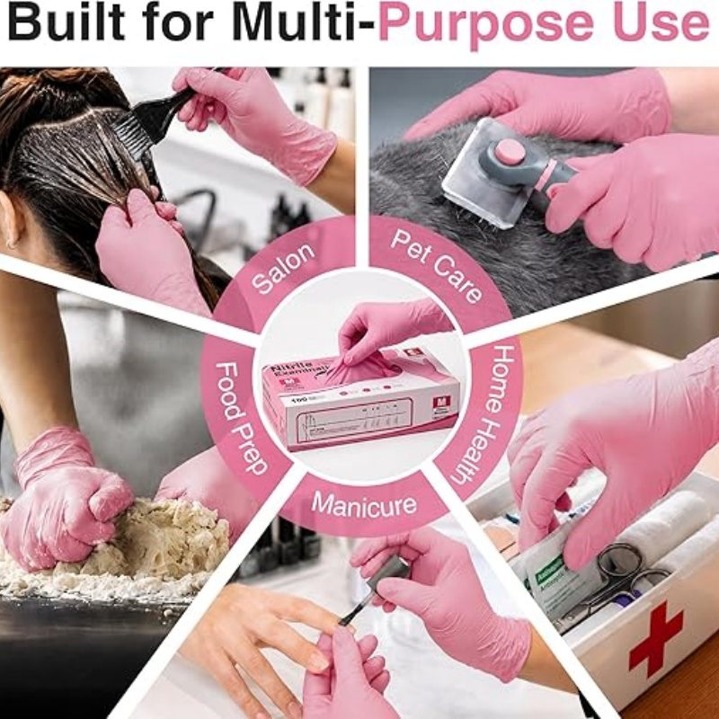 Pink Nitrile Disposable Gloves - Latex Disposable Glove のレビューと価格