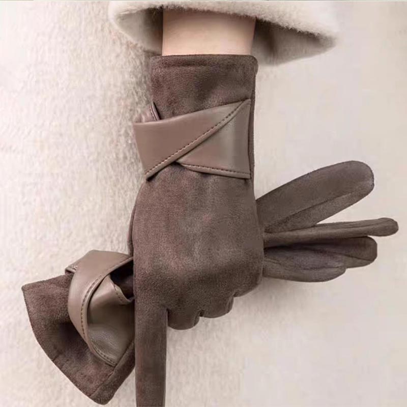 1 Pair Suede Gloves For Women  - Leather Driving Glove のレビューと価格