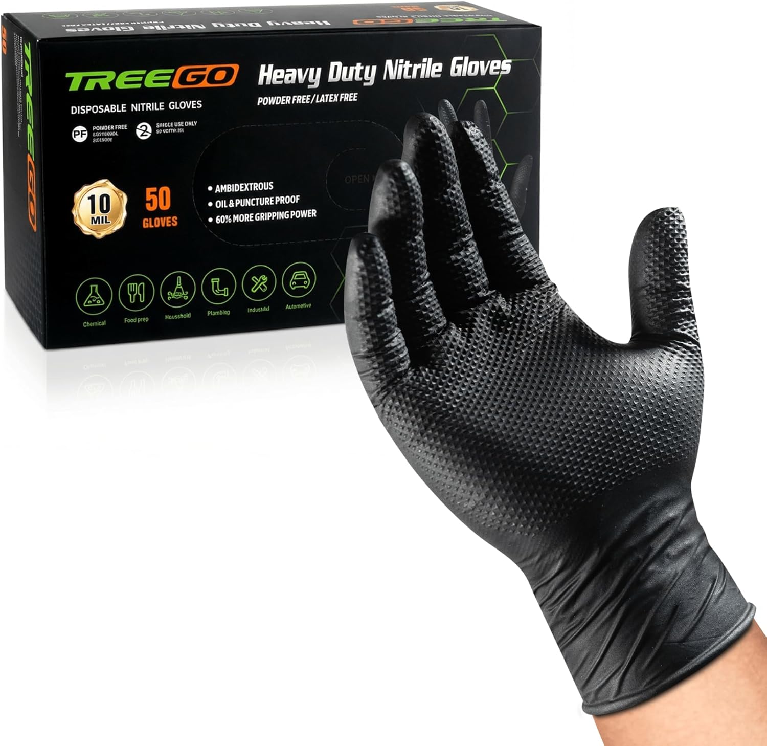 10 Mil Nitrile Gloves Large -  - Latex Disposable Glove のレビューと価格