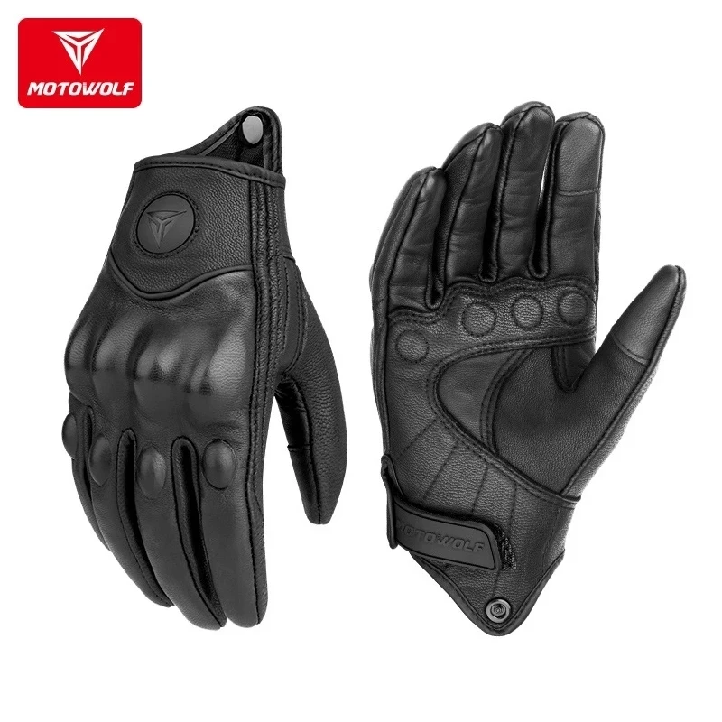 Leather Motorcycle Gloves Men' - Motorcycle Glove Knuckle のレビューと価格