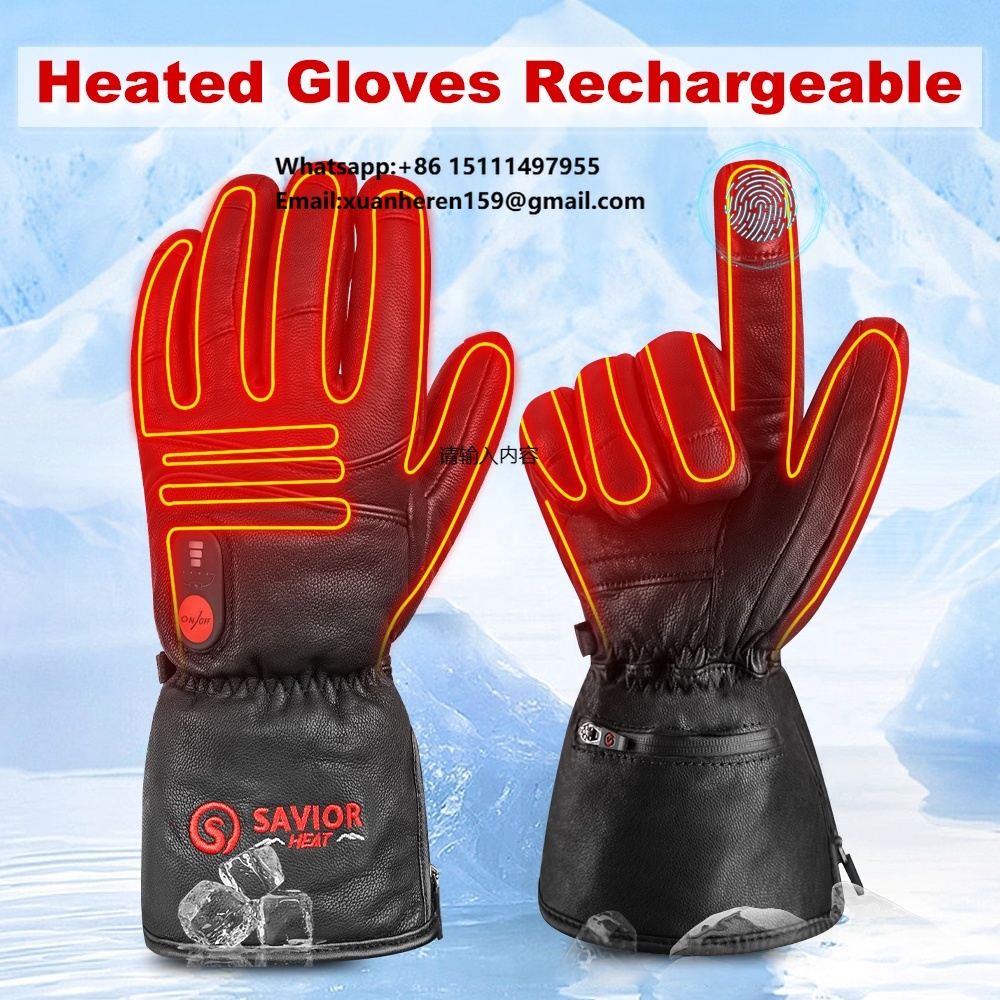 Heated Leather Gloves Men Wome - Ski Glove Waterproof のレビューと価格