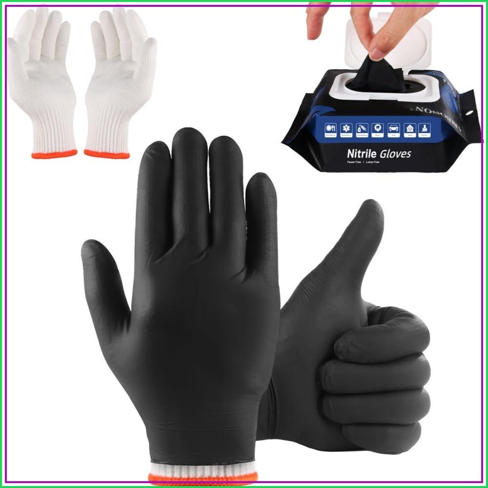 50 Disposable Nitrile Gloves + - Heat Resistant Glove のレビューと価格