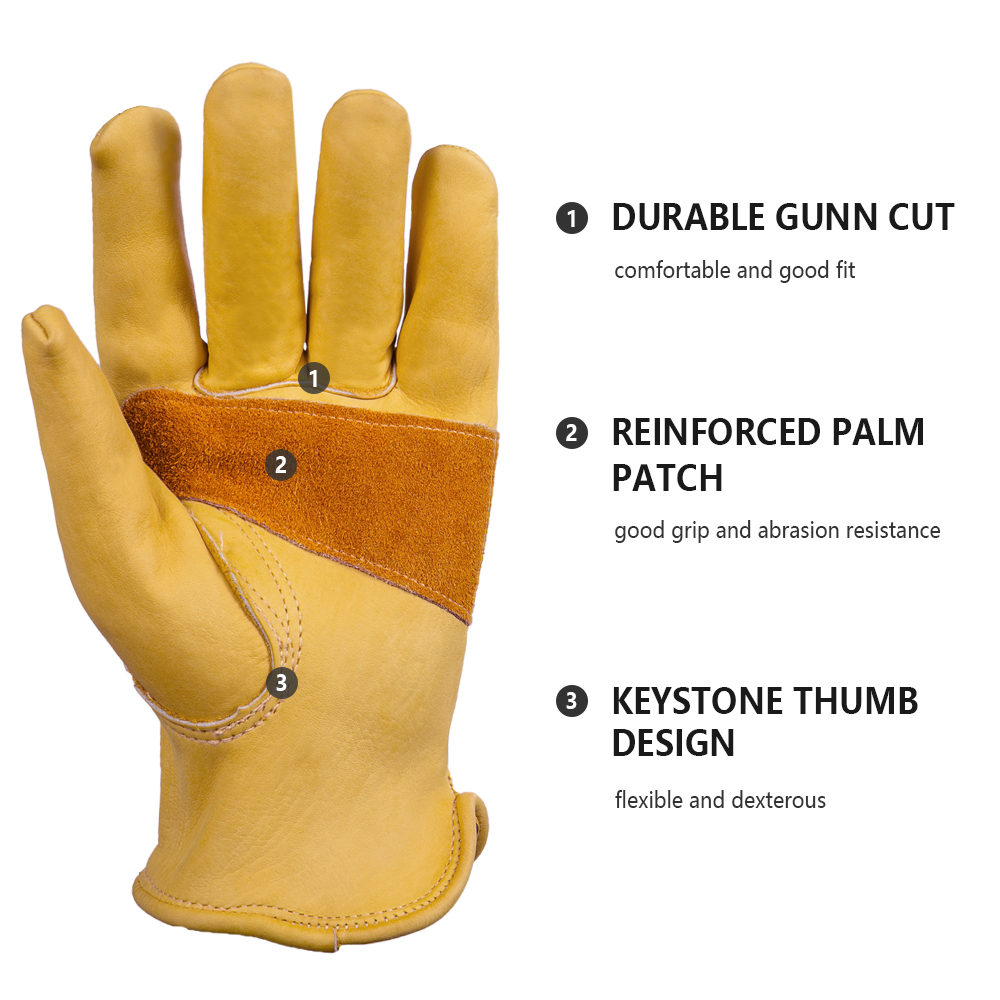 1 Pair Cowhide Heavy Duty Secu - Leather Driving Glove のレビューと価格