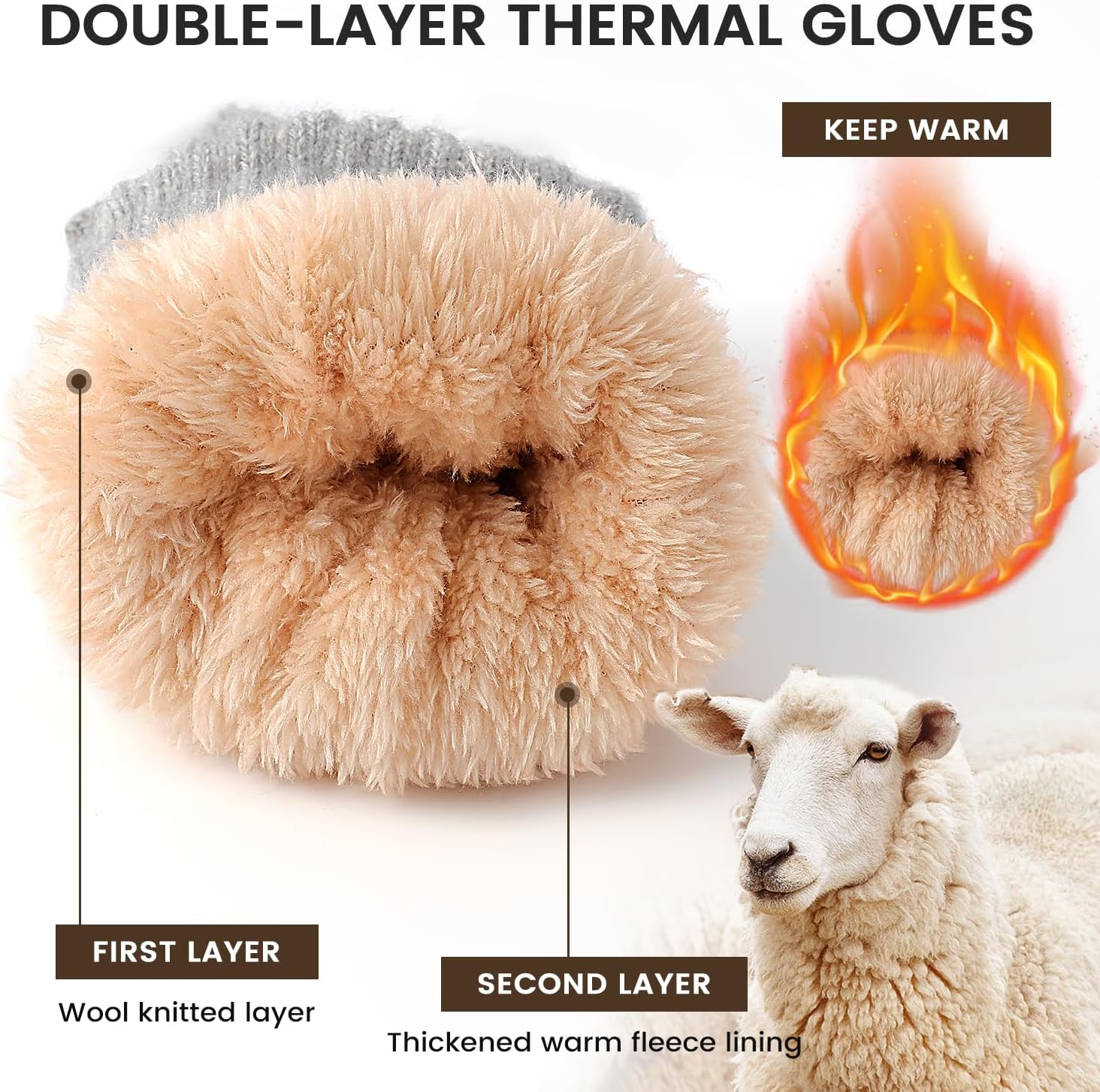 Winter Gloves – Thick Wool Fle - Winter Glove Insulated のレビューと価格