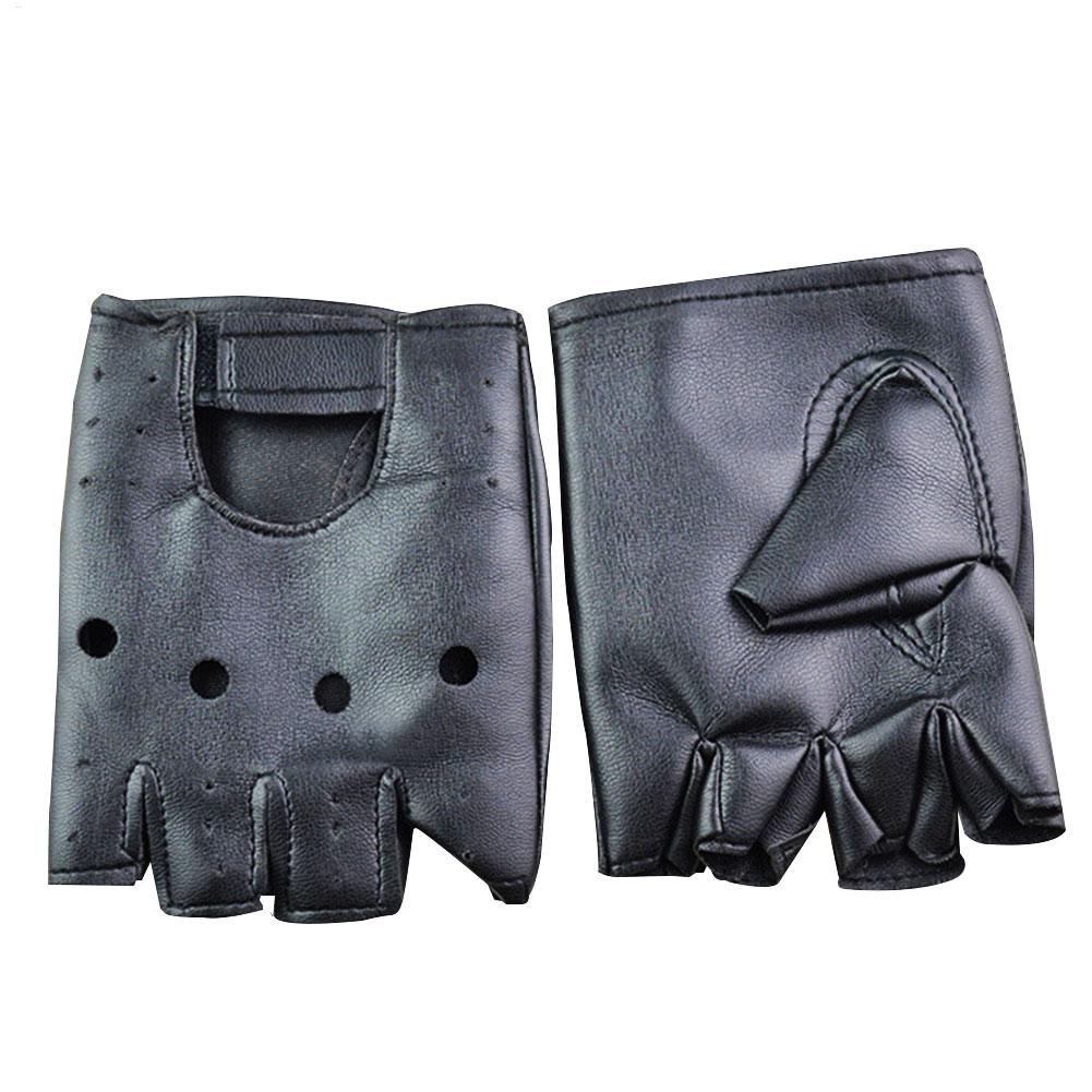 Punk Fingerless Gloves PU Leat - Workout Glove Gym のレビューと価格