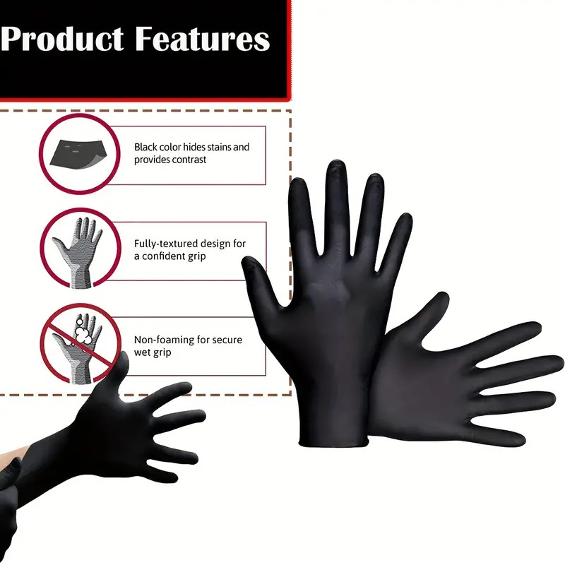 Black Nitrile Disposable Glove - Nitrile Mechanic Glove のレビューと価格