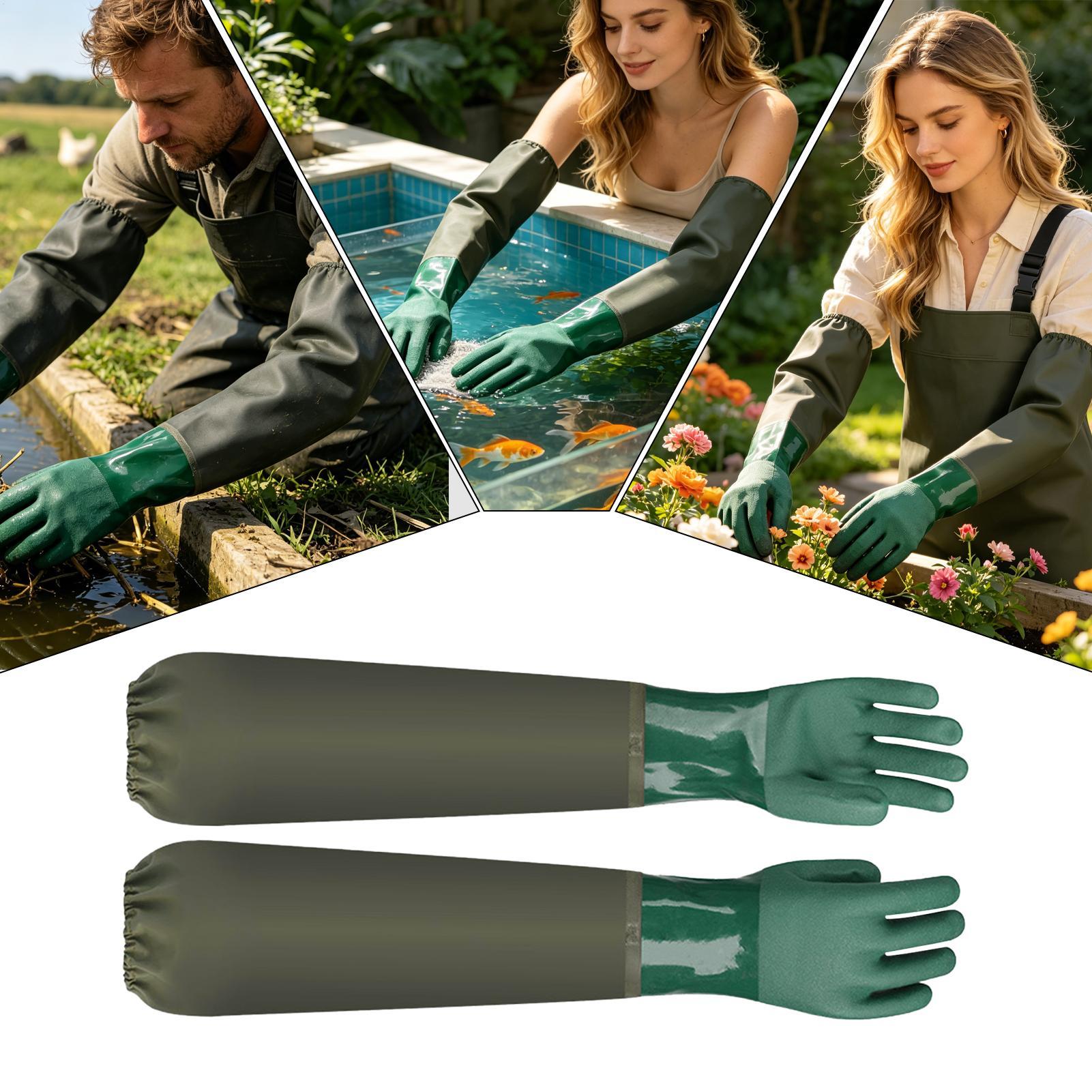 Waterproof Rubber Gloves Long  - Rubber Glove Cleaning のレビューと価格