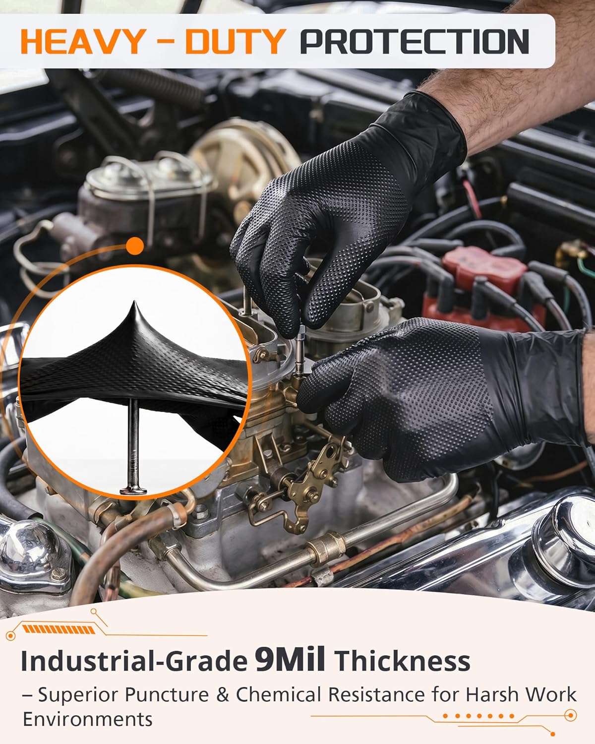 9mil Heavy Duty Disposable Nit - Nitrile Mechanic Glove のレビューと価格