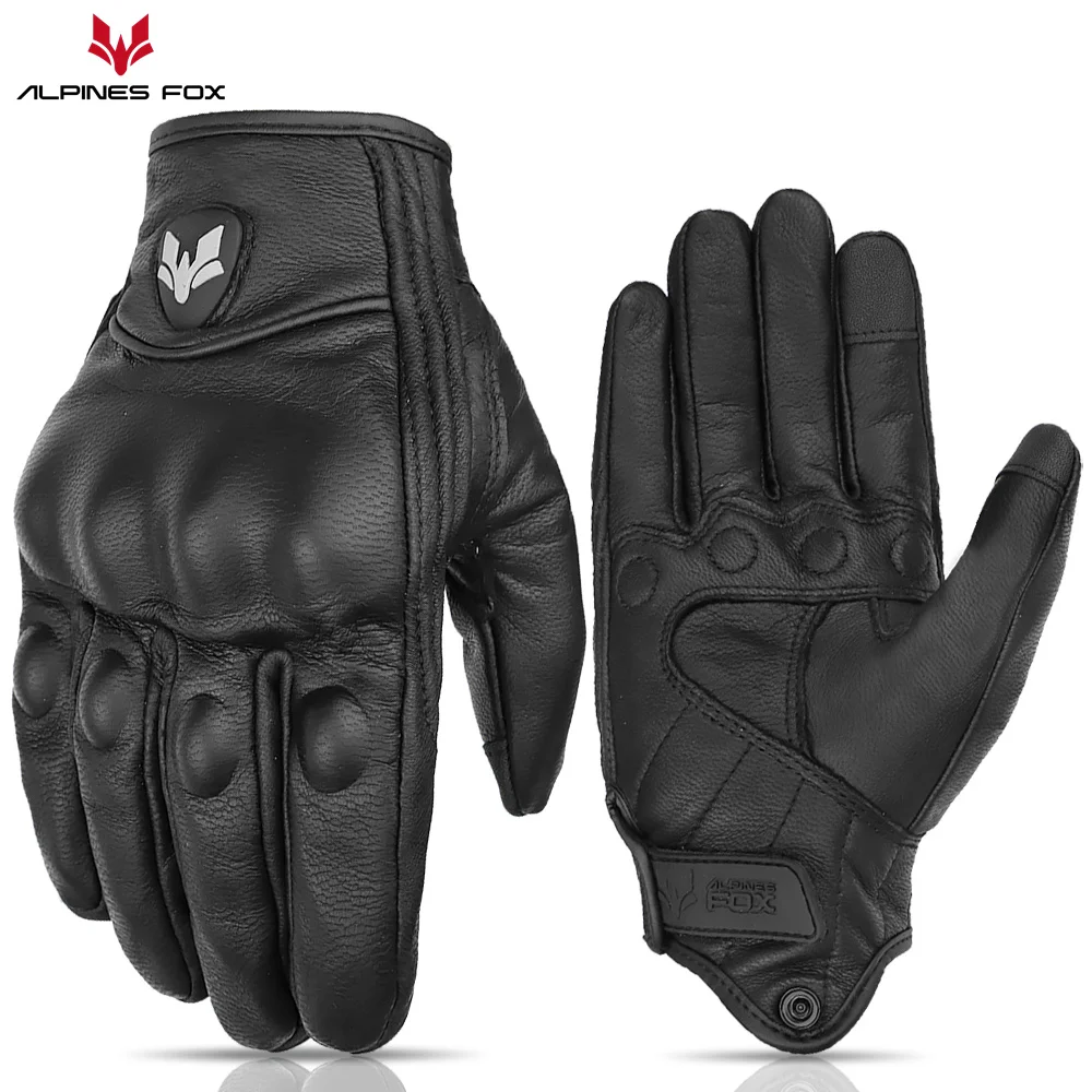 Unisex Vintage Leather Motorcy - Motorcycle Glove Knuckle のレビューと価格
