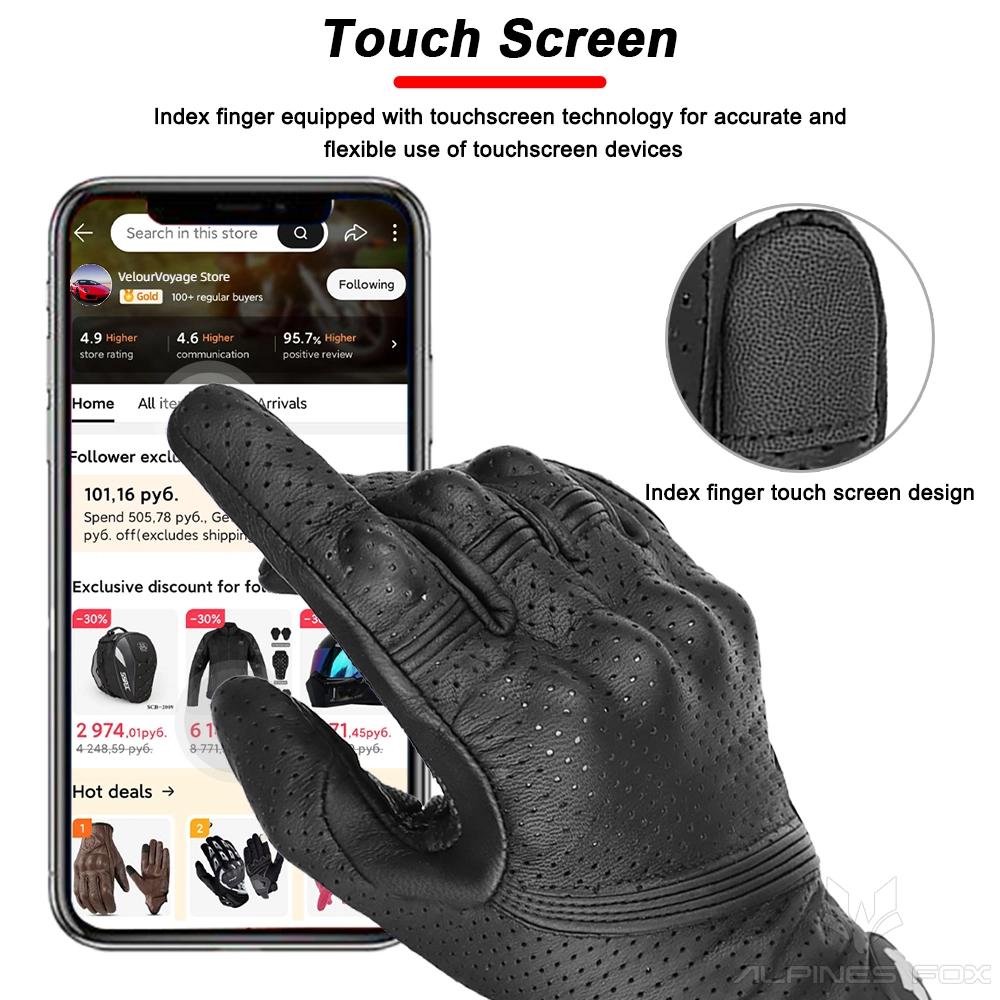 Unisex Vintage Leather Motorcy - Motorcycle Glove Knuckle のレビューと価格