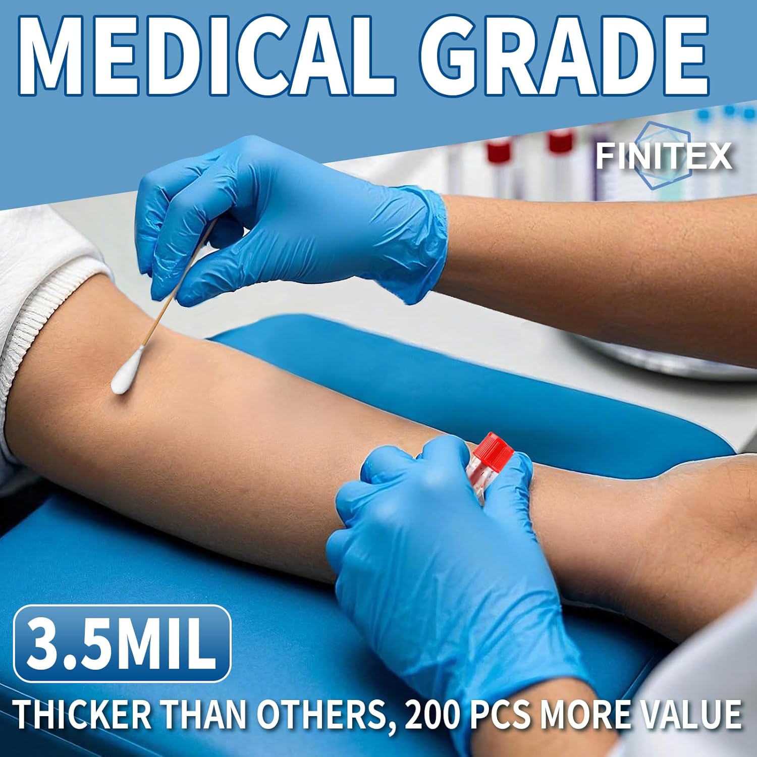 Blue Nitrile Exam Gloves - 200 - Exam Glove Nitrile のレビューと価格