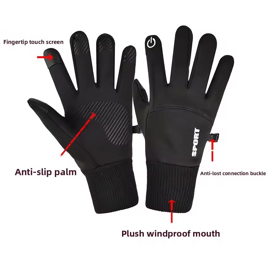 Black Winter Warm Full Fingers - Ski Glove Waterproof のレビューと価格