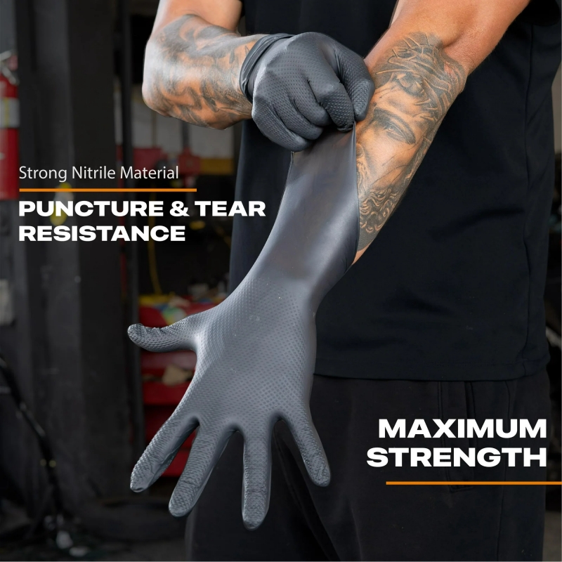 Black Heavy Duty Nitrile Dispo - Nitrile Mechanic Glove のレビューと価格