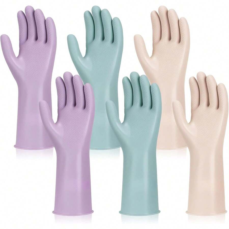 6 Pairs Rubber Cleaning Gloves - Dish Glove Rubber のレビューと価格