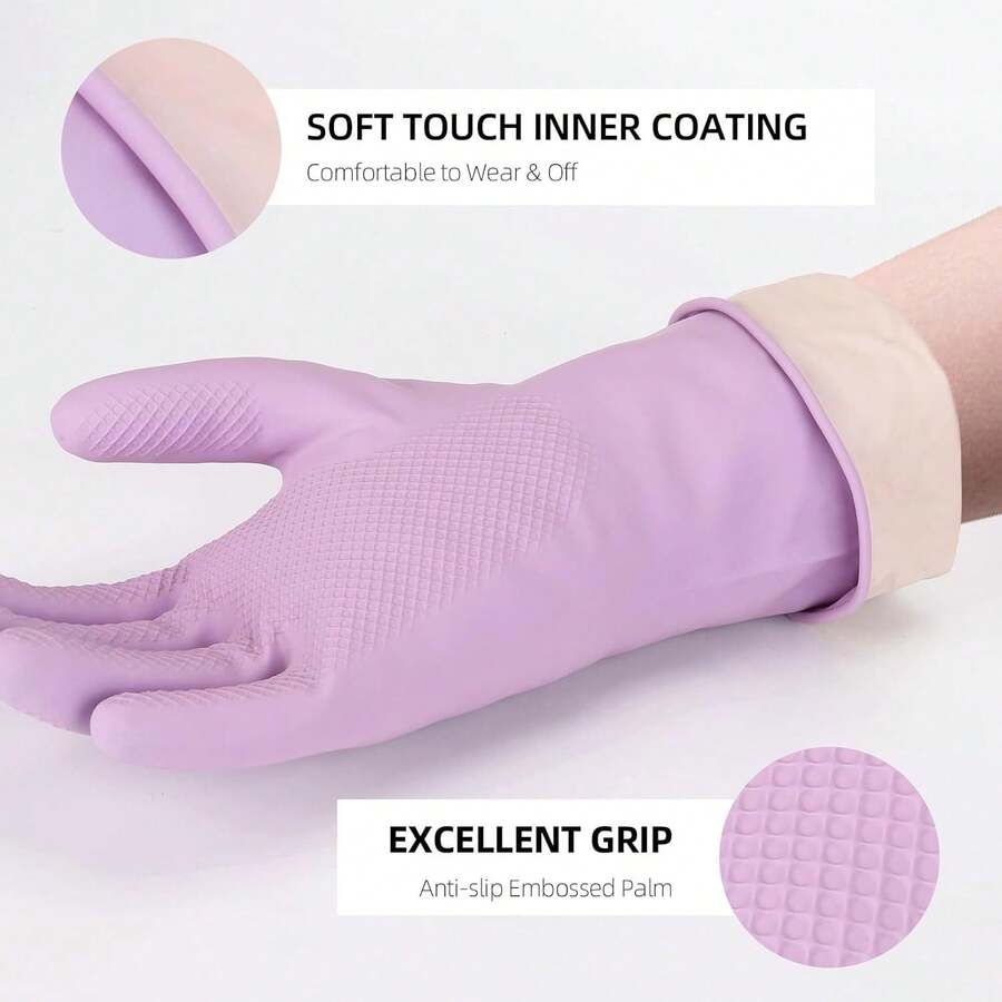6 Pairs Rubber Cleaning Gloves - Dish Glove Rubber のレビューと価格