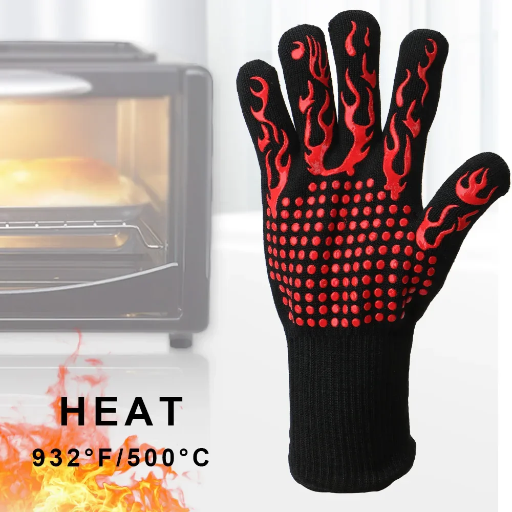 Flame Retardant Non-slip BBQ F - Oven Mitt Silicone のレビューと価格