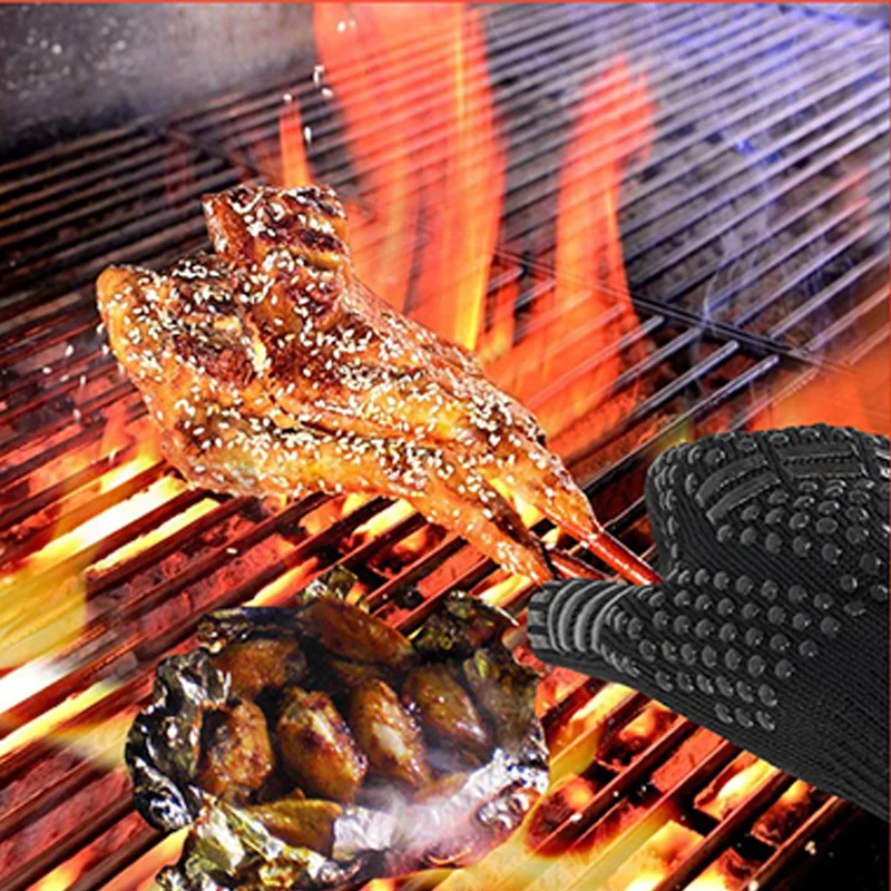 Flame Retardant Non-slip BBQ F - Oven Mitt Silicone のレビューと価格