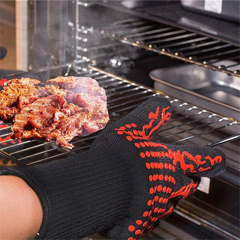 Flame Retardant Non-slip BBQ F - Oven Mitt Silicone のレビューと価格