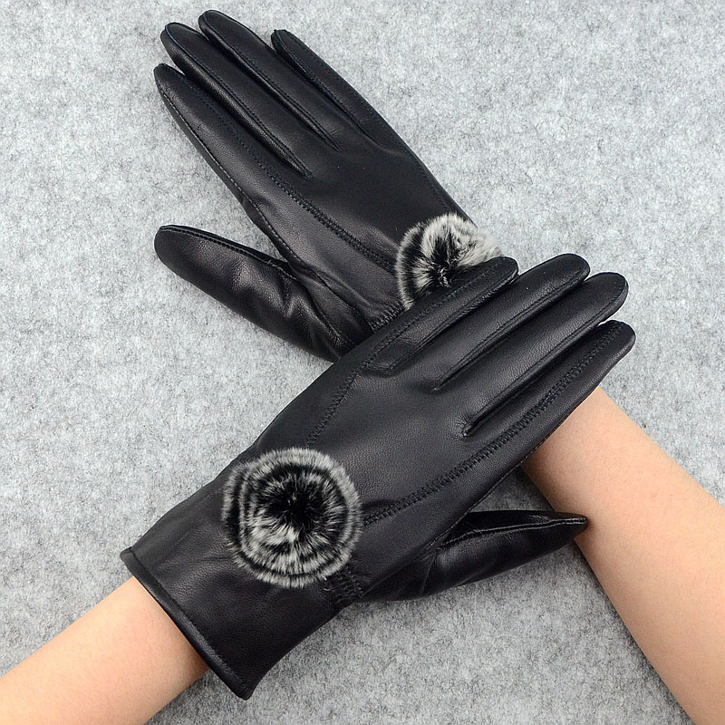 Women Winter Genuine Leather G - Wool Glove Lined のレビューと価格