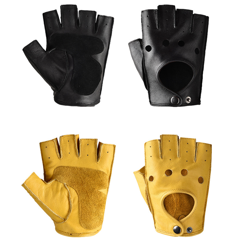 Leather Gloves Men's Half Fing - Leather Driving Glove のレビューと価格
