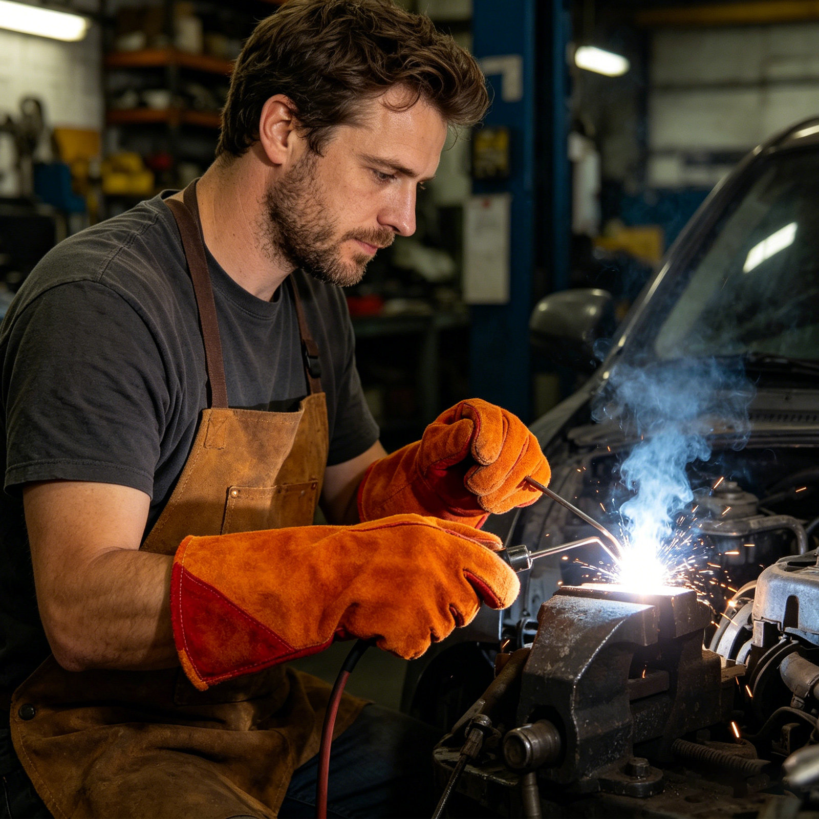 1Pair Welding Gloves Cowhide F - Heat Resistant Glove のレビューと価格