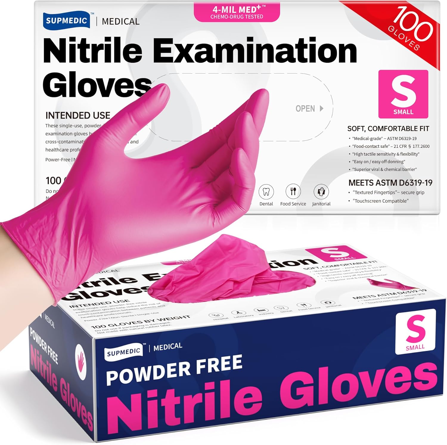 4 Mil Nitrile Exam Gloves, Pow - Exam Glove Nitrile のレビューと価格