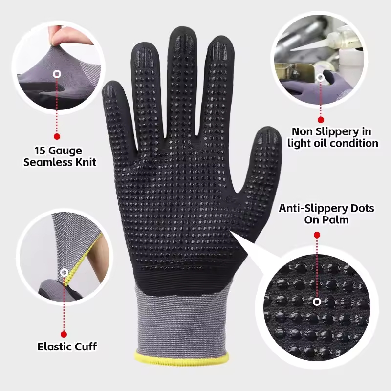 Micro-Foam Safety Work Gloves  - Nitrile Mechanic Glove のレビューと価格