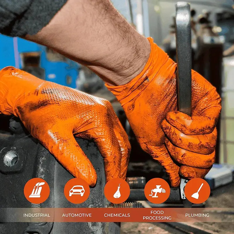 8Mil Heavy Duty Orange Nitrile - Nitrile Mechanic Glove のレビューと価格