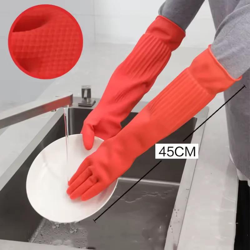 Long Reusable Rubber Dishwashi - Dish Glove Rubber のレビューと価格
