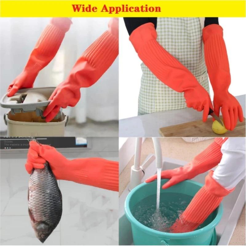 Long Reusable Rubber Dishwashi - Dish Glove Rubber のレビューと価格