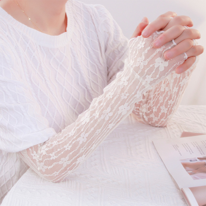 Summer Mesh Flower Lace Finger - Fingerless Glove Knit のレビューと価格