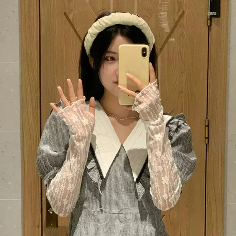 Summer Mesh Flower Lace Finger - Fingerless Glove Knit のレビューと価格