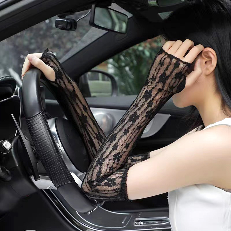 Summer Mesh Flower Lace Finger - Fingerless Glove Knit のレビューと価格