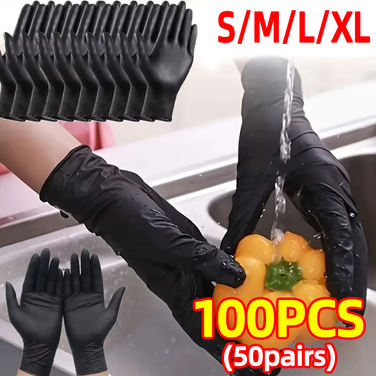 Heavy-Duty Black Disposable Ni - Nitrile Mechanic Glove のレビューと価格