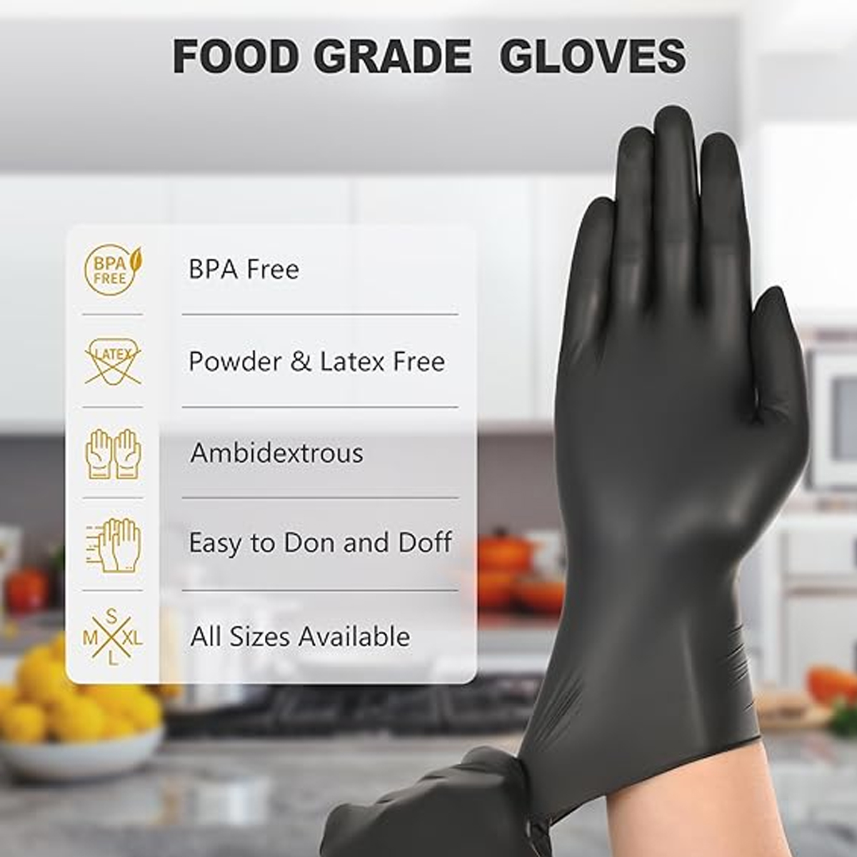 Heavy-Duty Black Disposable Ni - Nitrile Mechanic Glove のレビューと価格