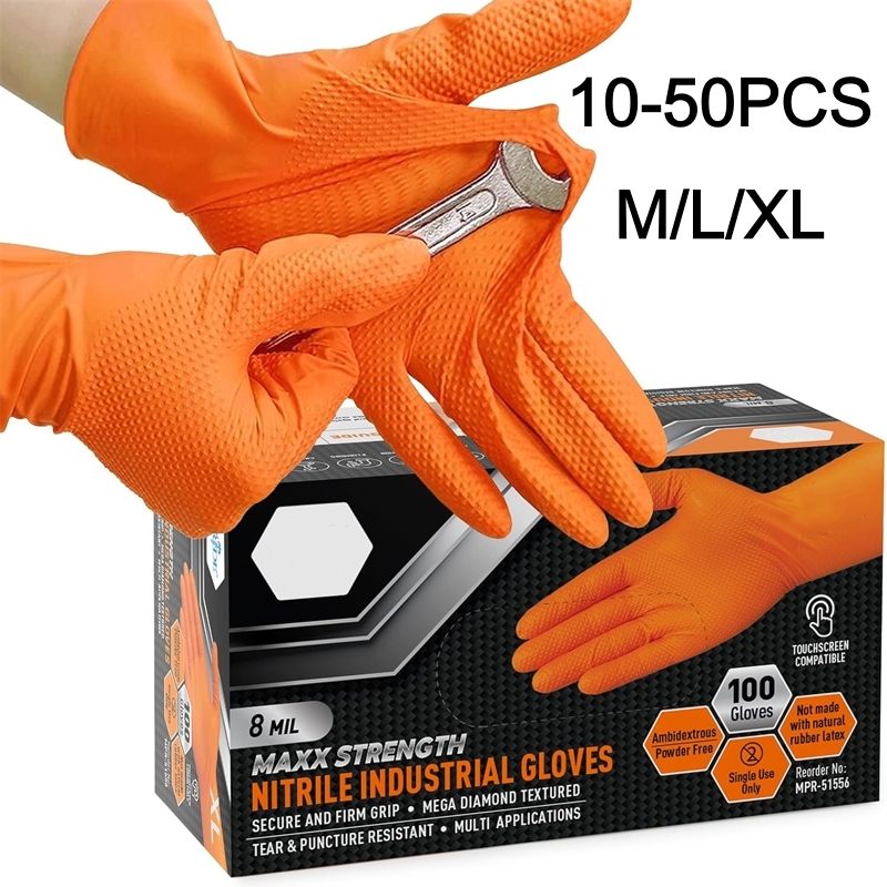Heavy Duty Orange Nitrile Glov - Nitrile Mechanic Glove のレビューと価格