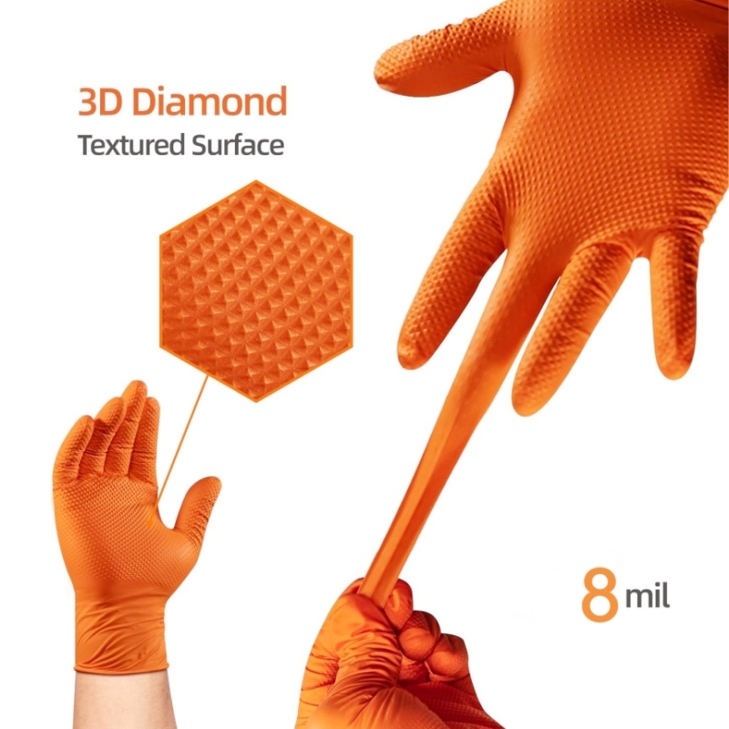 Heavy Duty Orange Nitrile Glov - Nitrile Mechanic Glove のレビューと価格