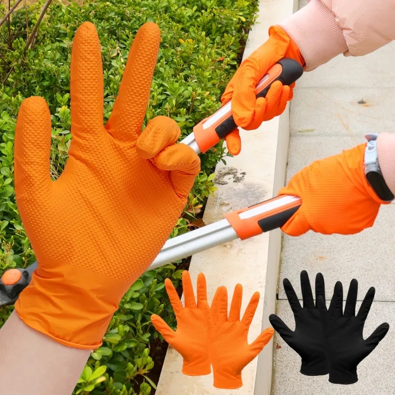 Heavy Duty Orange Nitrile Glov - Nitrile Mechanic Glove のレビューと価格