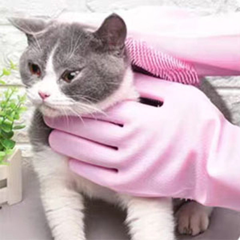 Pet Grooming Gloves for Dogs A - Rubber Glove Cleaning のレビューと価格