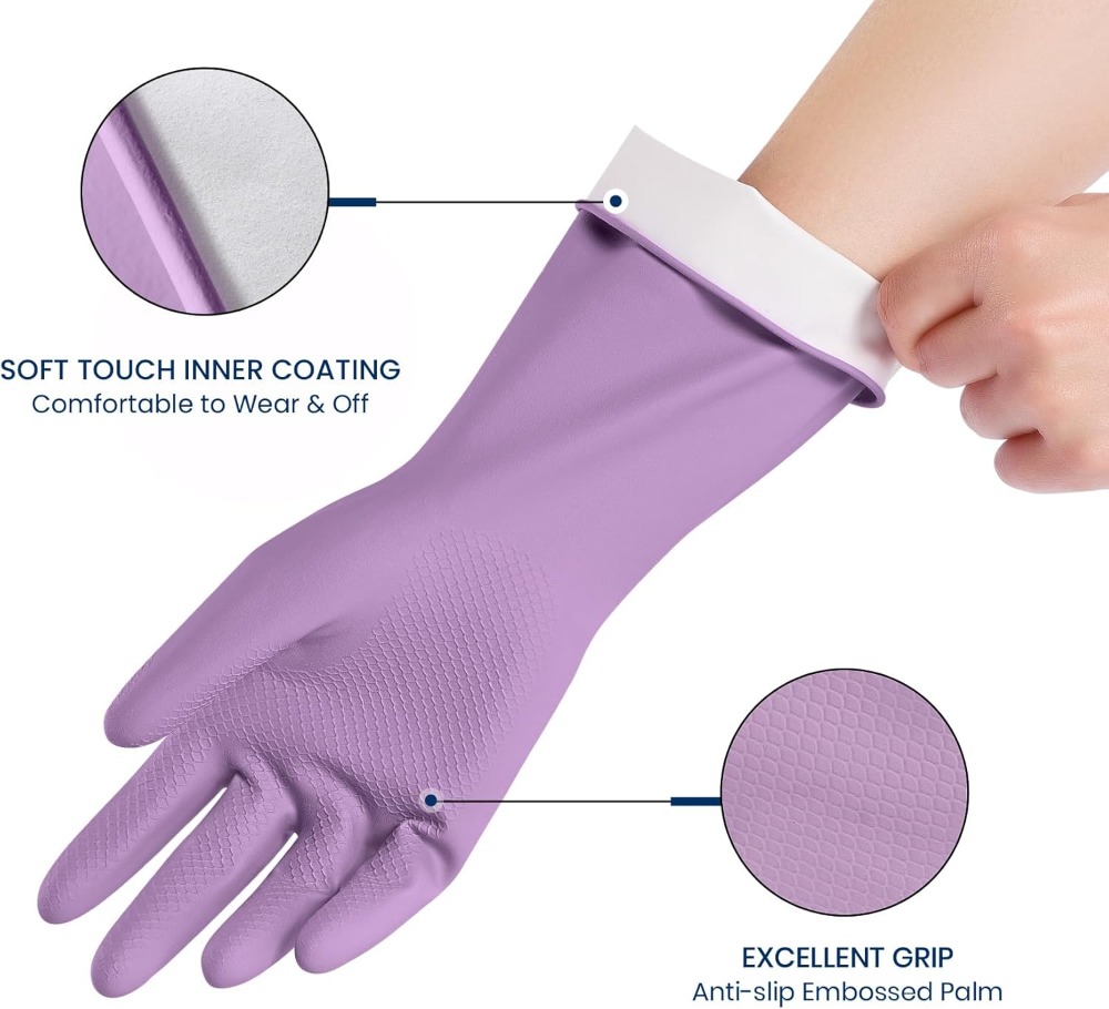 4 Pairs Rubber Cleaning Gloves - Rubber Glove Cleaning のレビューと価格