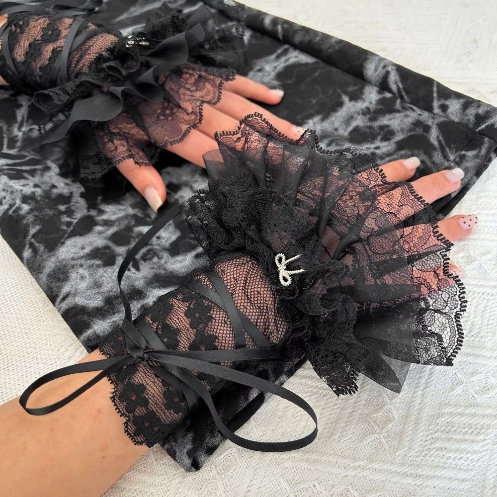 1Pair Black/White Fingerless G - Fingerless Glove Knit のレビューと価格