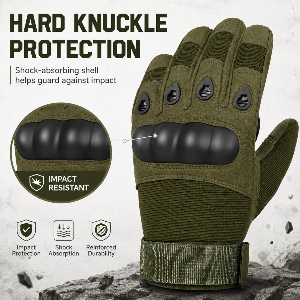 Full Finger Tactical Gloves wi - Motorcycle Glove Knuckle のレビューと価格