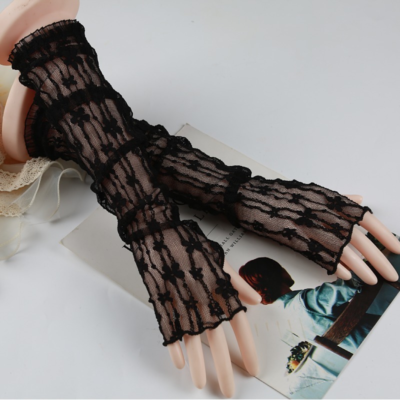 Summer Mesh Flower Lace Finger - Fingerless Glove Knit のレビューと価格